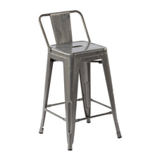 Load image into Gallery viewer, HOMYCASA Industrial 24 Inch Metal Counter Height Bar Stools Wholesale Pallet package with Low Back, Tolix Style Stackable Stools for Kitchen, Bistro, Pub
