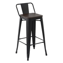Load image into Gallery viewer, HOMYCASA Industrial 29 Inch Metal Bar Stools Wholesale Pallet package with Low Back and Solid Wood Seat, Tolix Style Stackable Stools for Kitchen, Bistro, Pub

