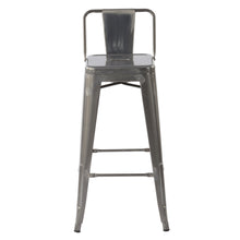 Load image into Gallery viewer, HOMYCASA Industrial 29 Inch Metal Bar Stools Set of 2 with Low Back, Tolix Style Stackable Stools for Kitchen, Bistro, Pub
