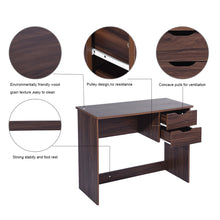 Load image into Gallery viewer, Classic look desk in natural wood effect with integrated drawers - WASTON
