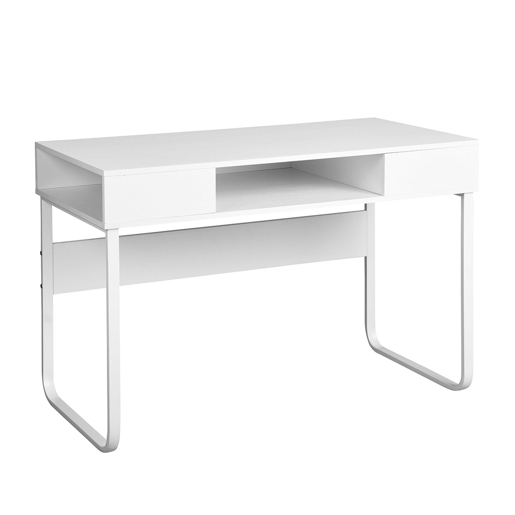 43.3 In Home Office Desk White Writing Desk with Storage WIRE - HomyCasa