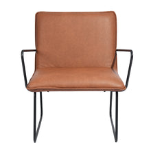 Load image into Gallery viewer, Slightly reclining vintage style armchair, faux leather - ZACK

