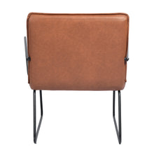Load image into Gallery viewer, Slightly reclining vintage style armchair, faux leather - ZACK
