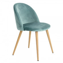 Load image into Gallery viewer, Modern and original velvet dining chair with graphic detail behind the back - ZOMBA
