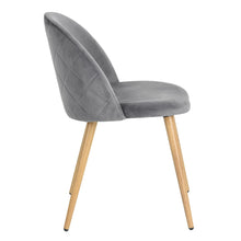Load image into Gallery viewer, Modern and original velvet dining chair with graphic detail behind the back - ZOMBA
