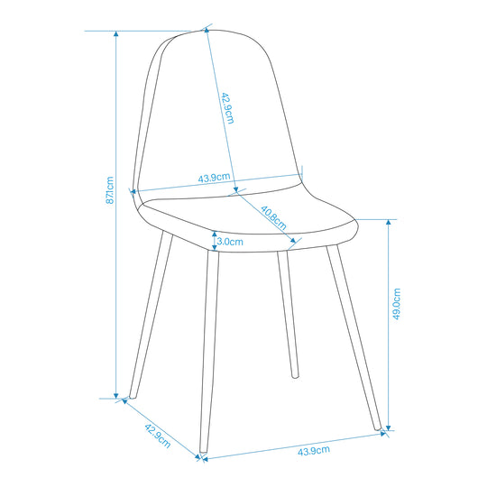 Chartlons Suede Upholstery Dining Side Chair Set of 4