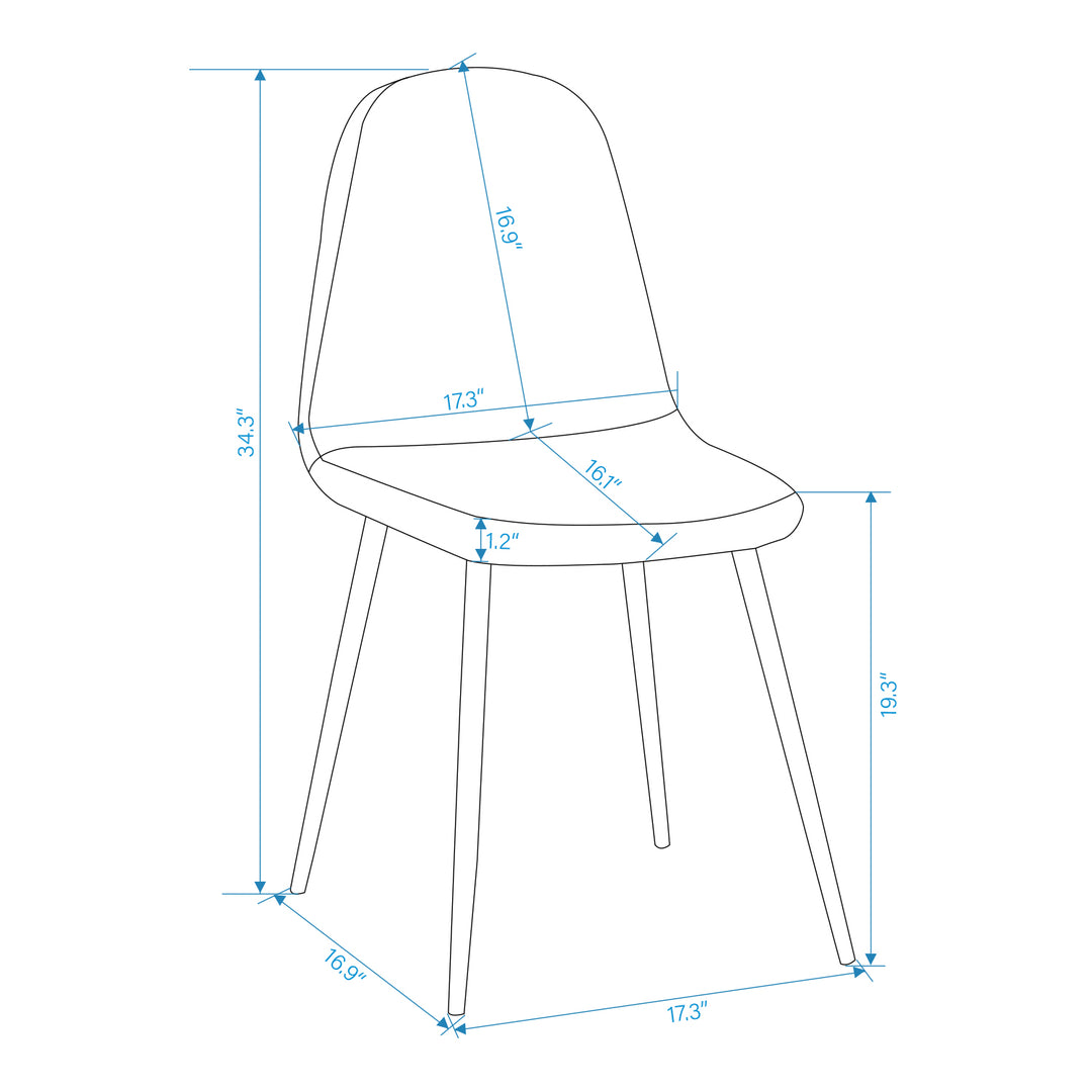 Chartlons Suede Upholstery Dining Side Chair Set of 4