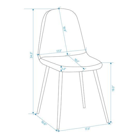 Chartlons Suede Upholstery Dining Side Chair Set of 4
