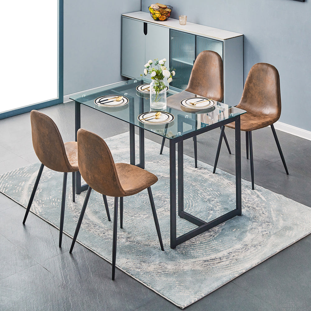 Chartlons Suede Upholstery Dining Side Chair Set of 4