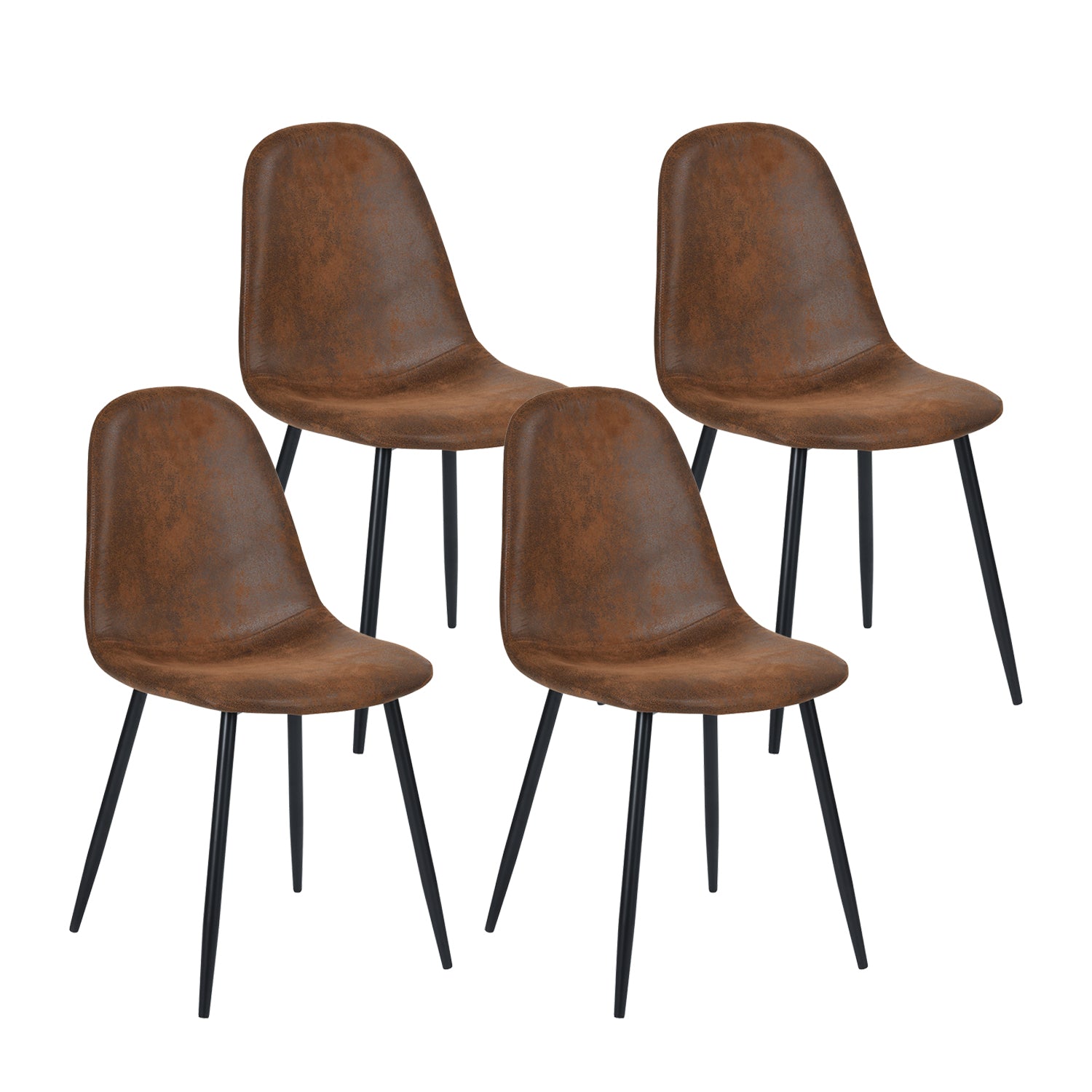 Chartlons Suede Upholstery Dining Side Chair Set of 4-HOMY CASA