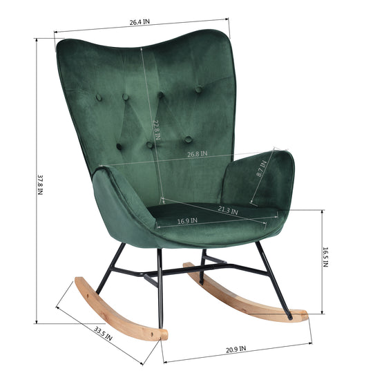 Epping Modern Rocking Fabric Armchair- HOMY CASA