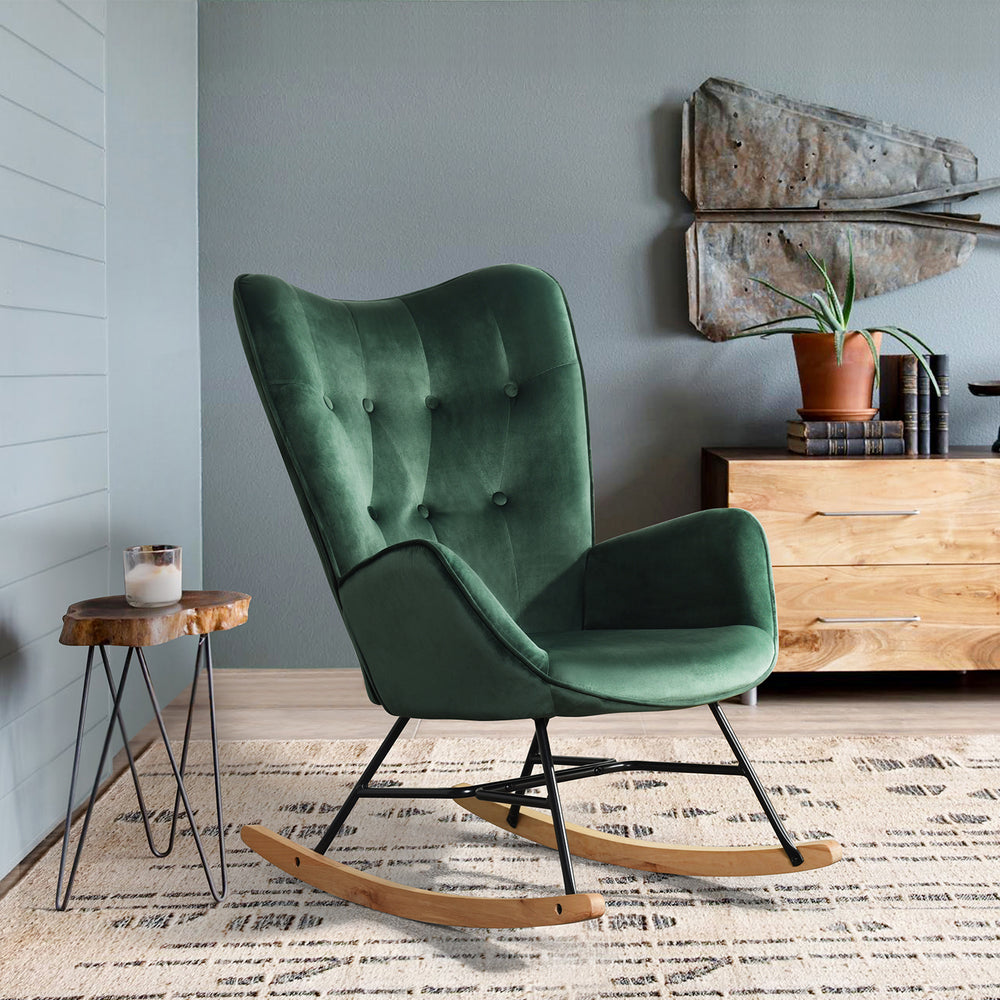 Epping Modern Rocking Fabric Armchair- HOMY CASA