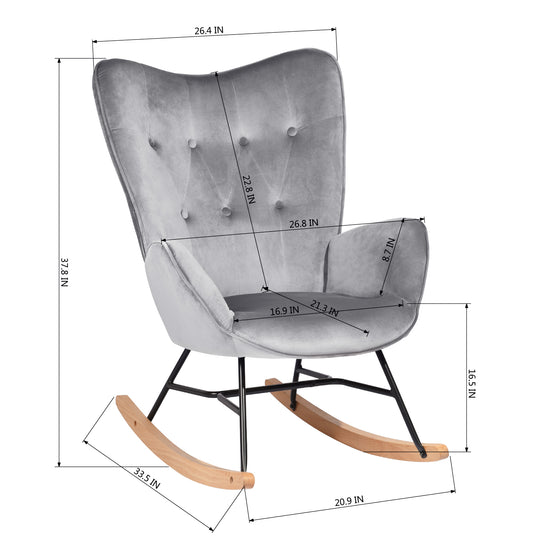 Epping Modern Rocking Fabric Armchair- HOMY CASA