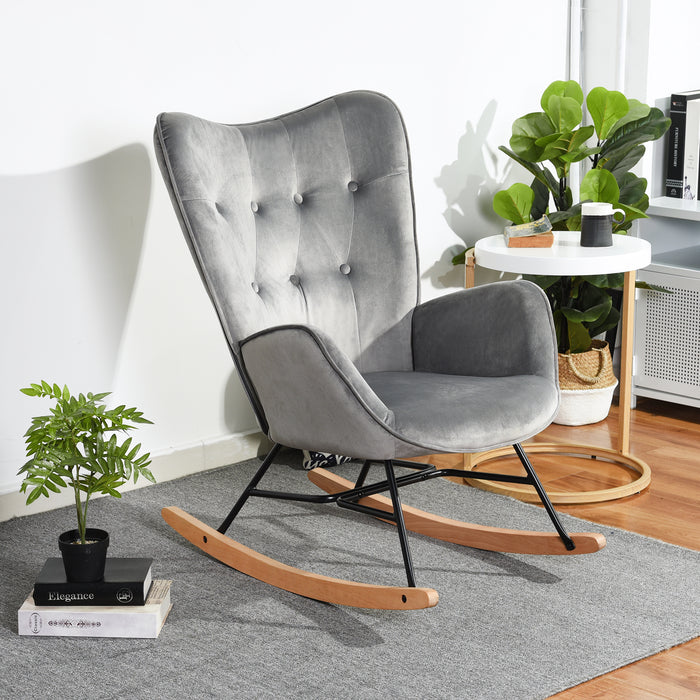 Epping Modern Rocking Fabric Armchair- HOMY CASA