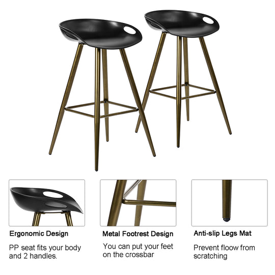 Fiyan Modern Metal Leg Barstoo with Plastic seat -HOMY CASA