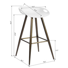 Load image into Gallery viewer, Modern Dining Room White PP seat Metal Leg Barstool
