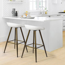 Load image into Gallery viewer, Modern Dining Room White PP seat Metal Leg Barstool
