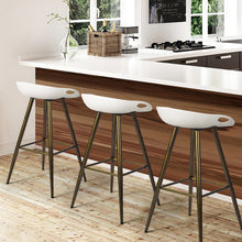 Load image into Gallery viewer, Modern Dining Room White PP seat Metal Leg Barstool
