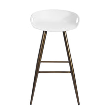 Load image into Gallery viewer, Modern Dining Room White PP seat Metal Leg Barstool
