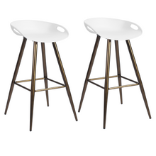 Load image into Gallery viewer, Modern Dining Room White PP seat Metal Leg Barstool
