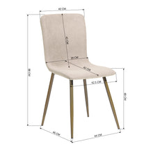 Load image into Gallery viewer, Modren Dining Chairs Set of 4,with Fabric Seat &amp; Back with Golden Legs for Dining Room
