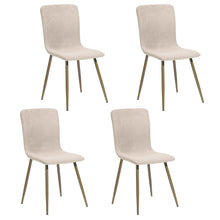 Load image into Gallery viewer, Modren Dining Chairs Set of 4,with Fabric Seat &amp; Back with Golden Legs for Dining Room
