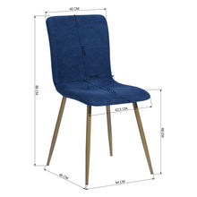 Load image into Gallery viewer, Modren Dining Chairs Set of 4,with Fabric Seat &amp; Back with Golden Legs for Dining Room

