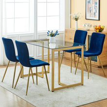 Load image into Gallery viewer, Modren Dining Chairs Set of 4,with Fabric Seat &amp; Back with Golden Legs for Dining Room
