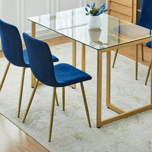 Load image into Gallery viewer, Modren Dining Chairs Set of 4,with Fabric Seat &amp; Back with Golden Legs for Dining Room
